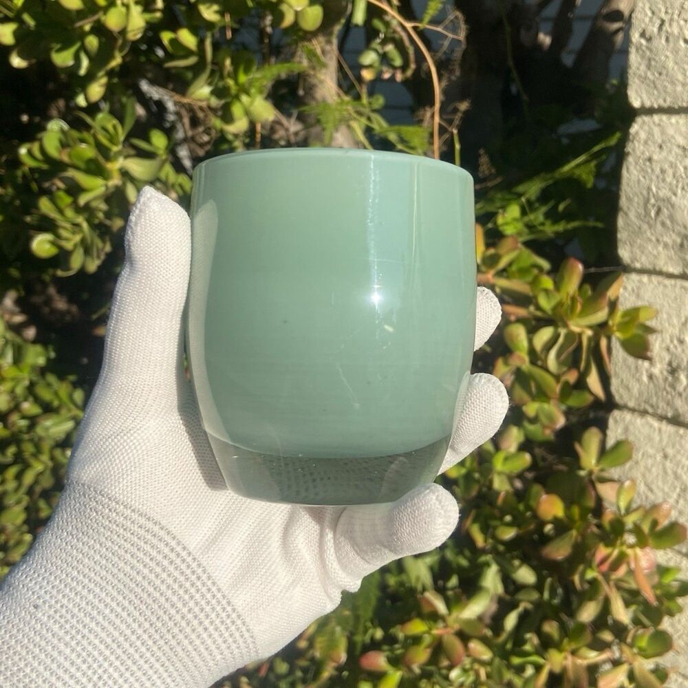 Glassybaby Breathe Votive Candle Holder Green Hand Blown Glass Pre Triskelion